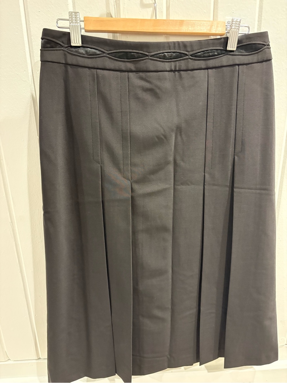 Classic Black Pleated Midi Skirt